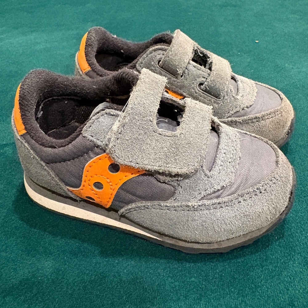 Saucony Kids Gray and Orange Sneakers